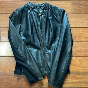 Women’s leather jacket.
